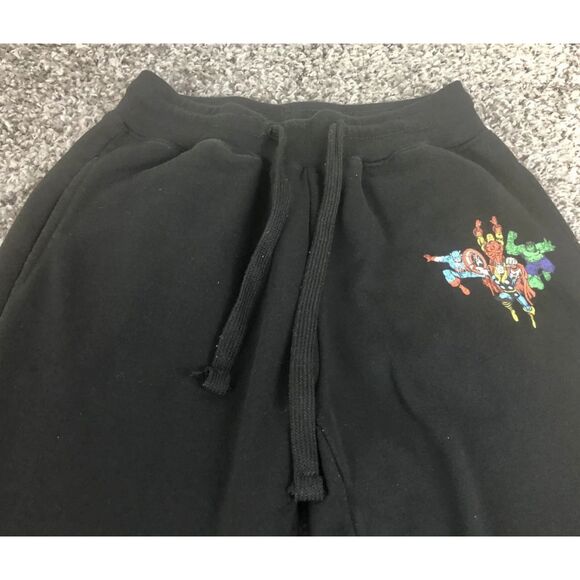 Marvel Joggers Womens Medium Black Pants Drawstring Waist Avengers Super Heroes - Picture 2 of 8